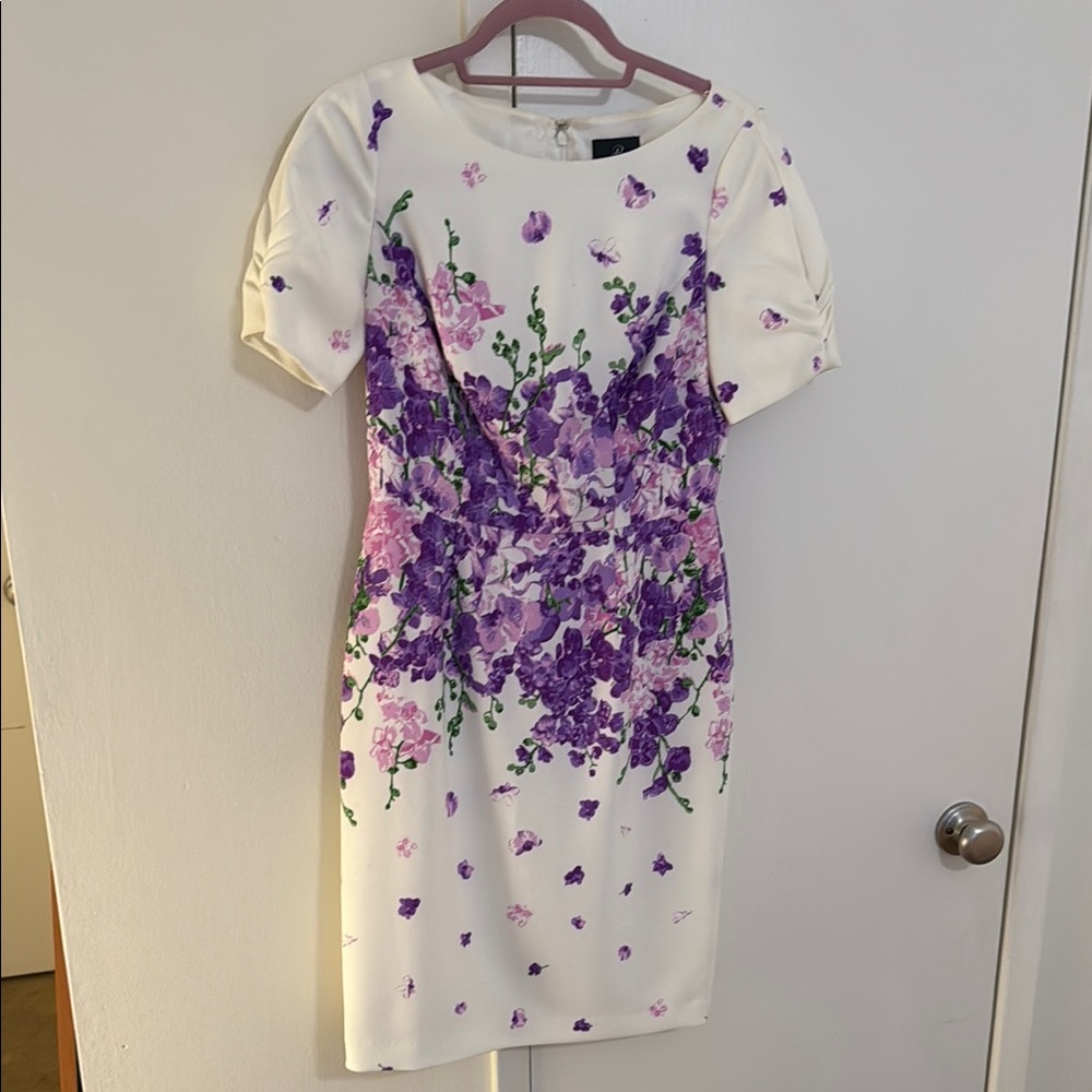 Floral Purple and White Dress